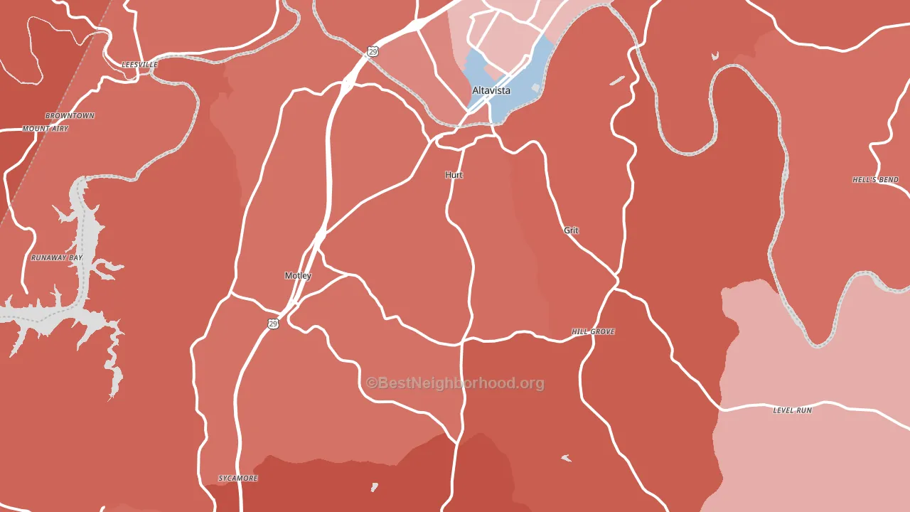 24563, VA block-group political-lean map