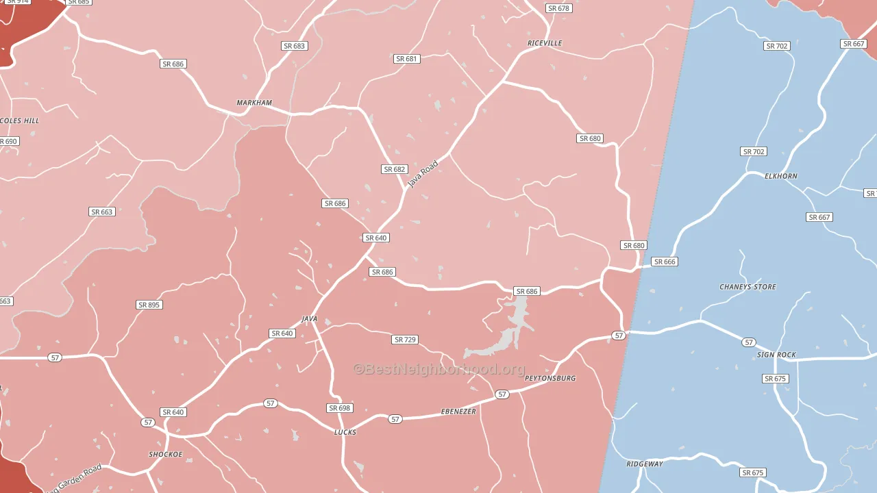 24565, VA block-group political-lean map