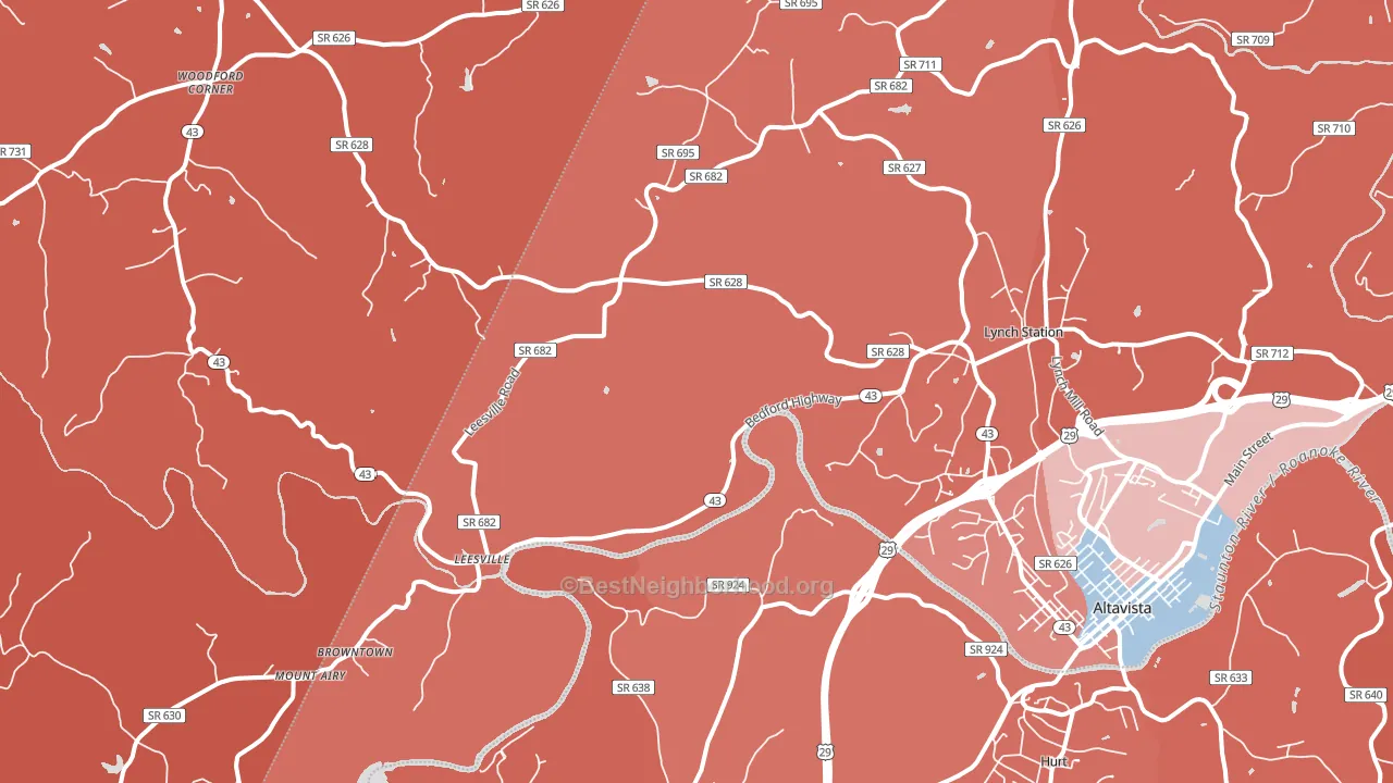 24571, VA block-group political-lean map