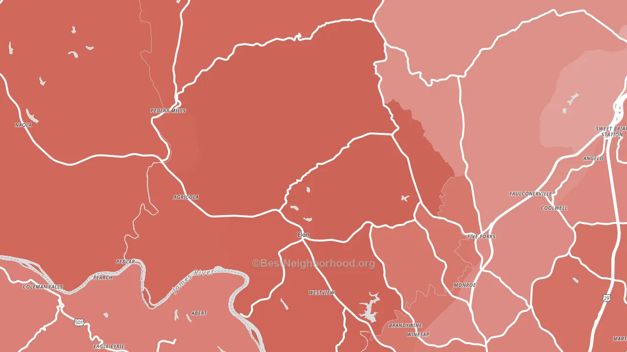 24574, VA block-group political-lean map