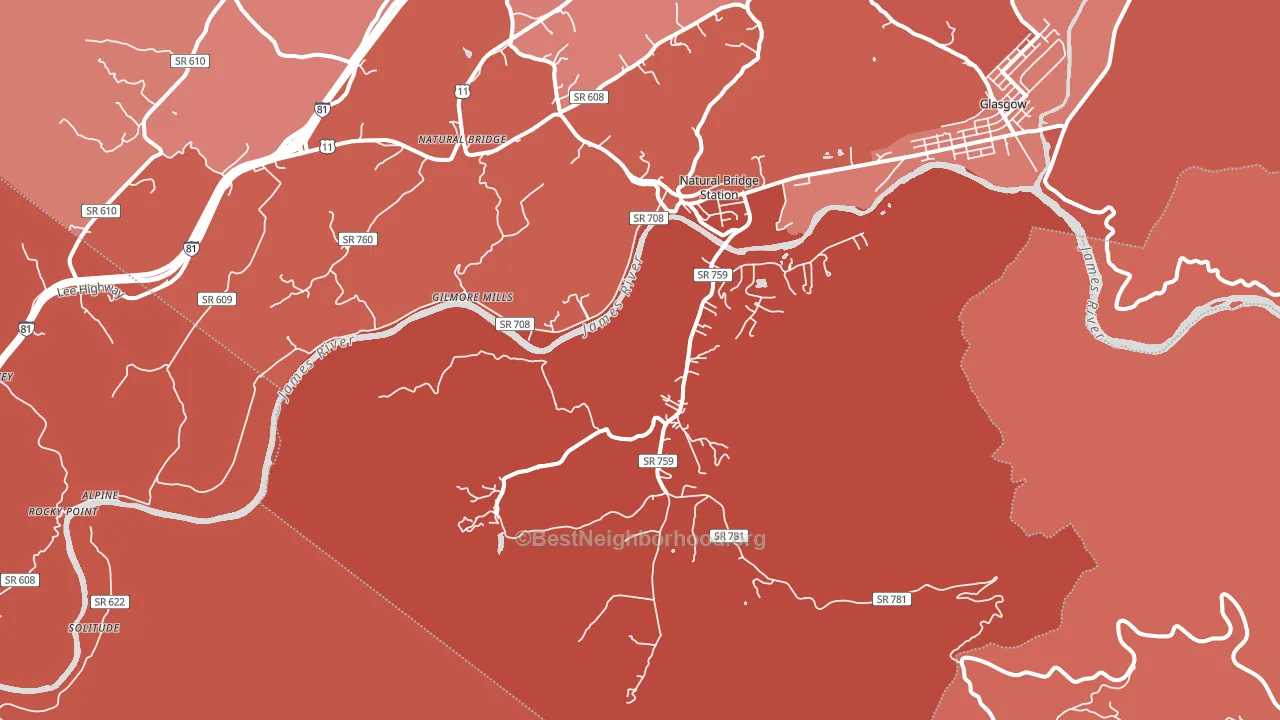 24579, VA block-group political-lean map
