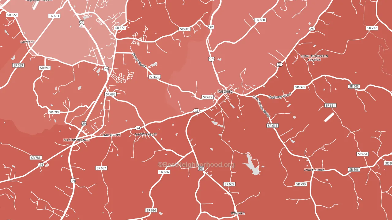 24588, VA block-group political-lean map