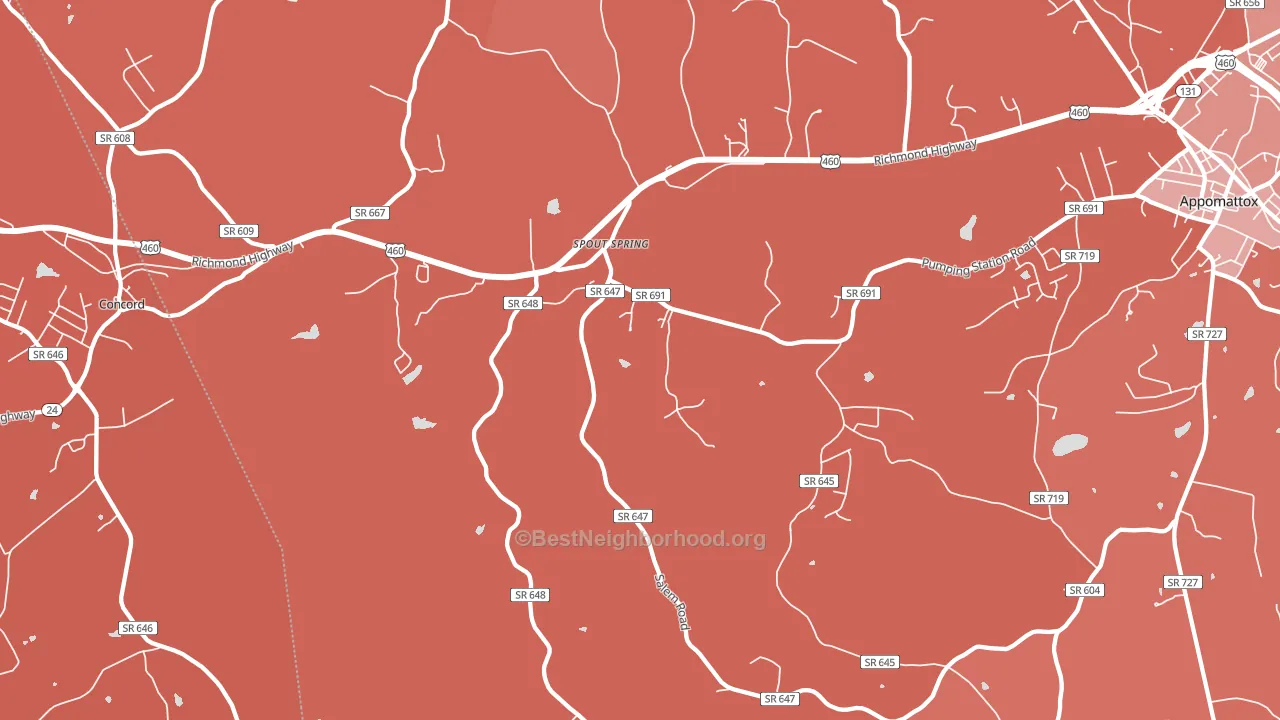 24593, VA block-group political-lean map