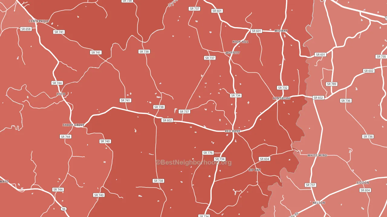 24598, VA block-group political-lean map