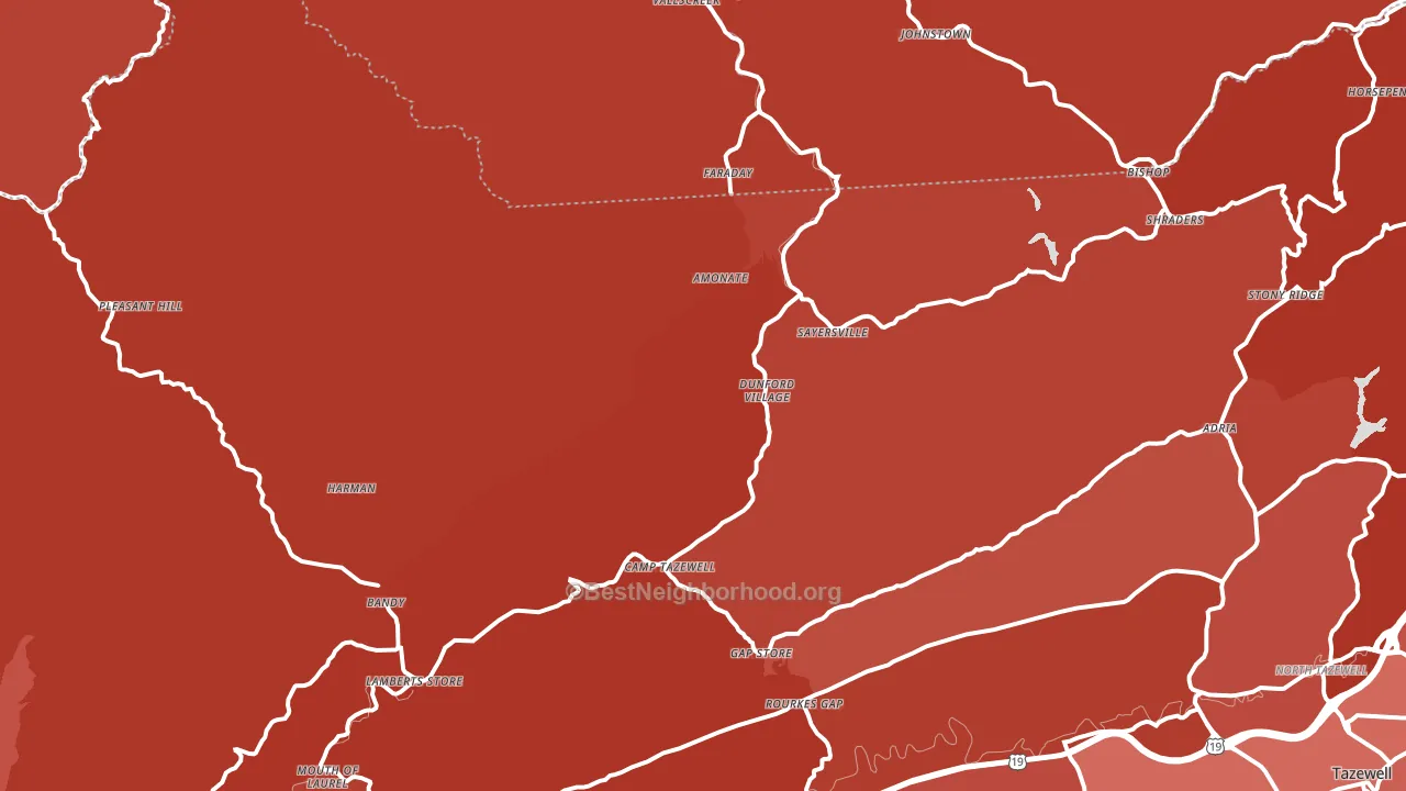 24602, VA block-group political-lean map