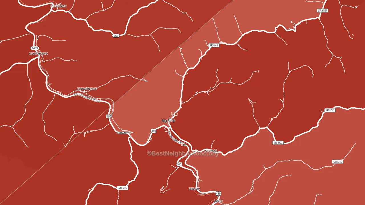 24603, VA block-group political-lean map