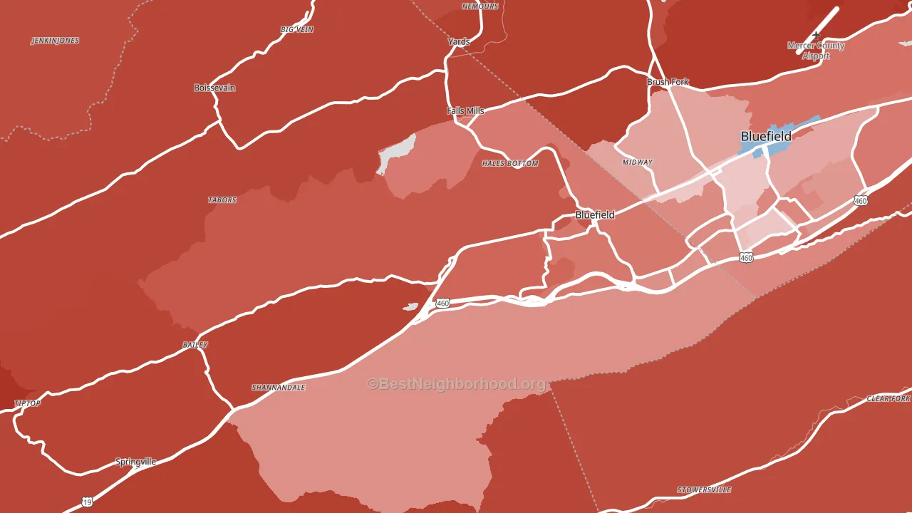 24605, VA block-group political-lean map