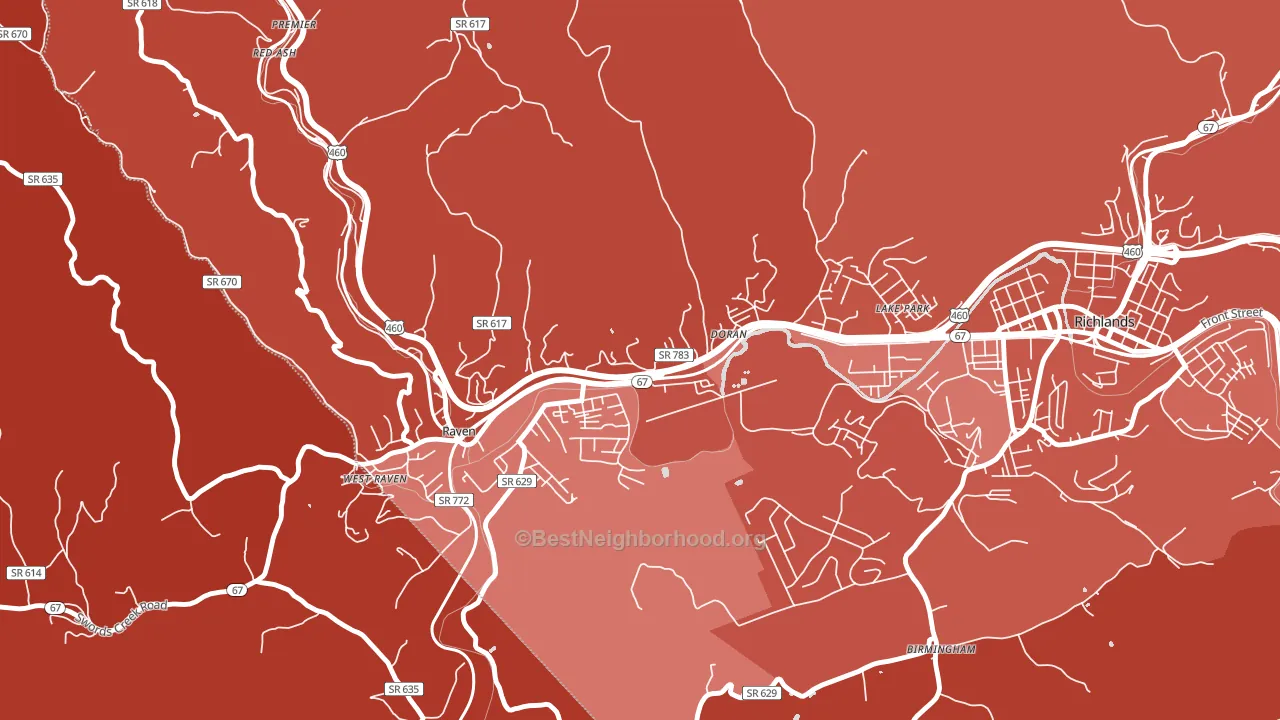 24612, VA block-group political-lean map
