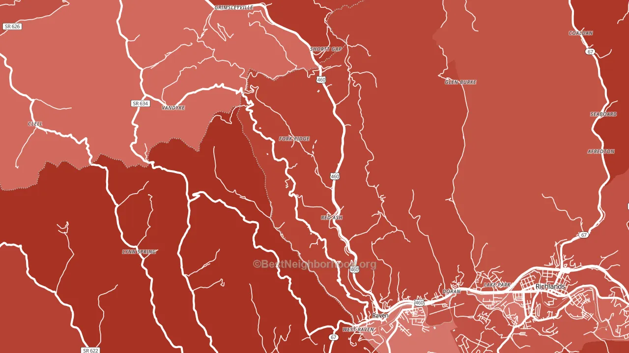 24639, VA block-group political-lean map