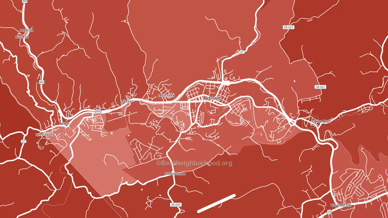 24641, VA block-group political-lean map