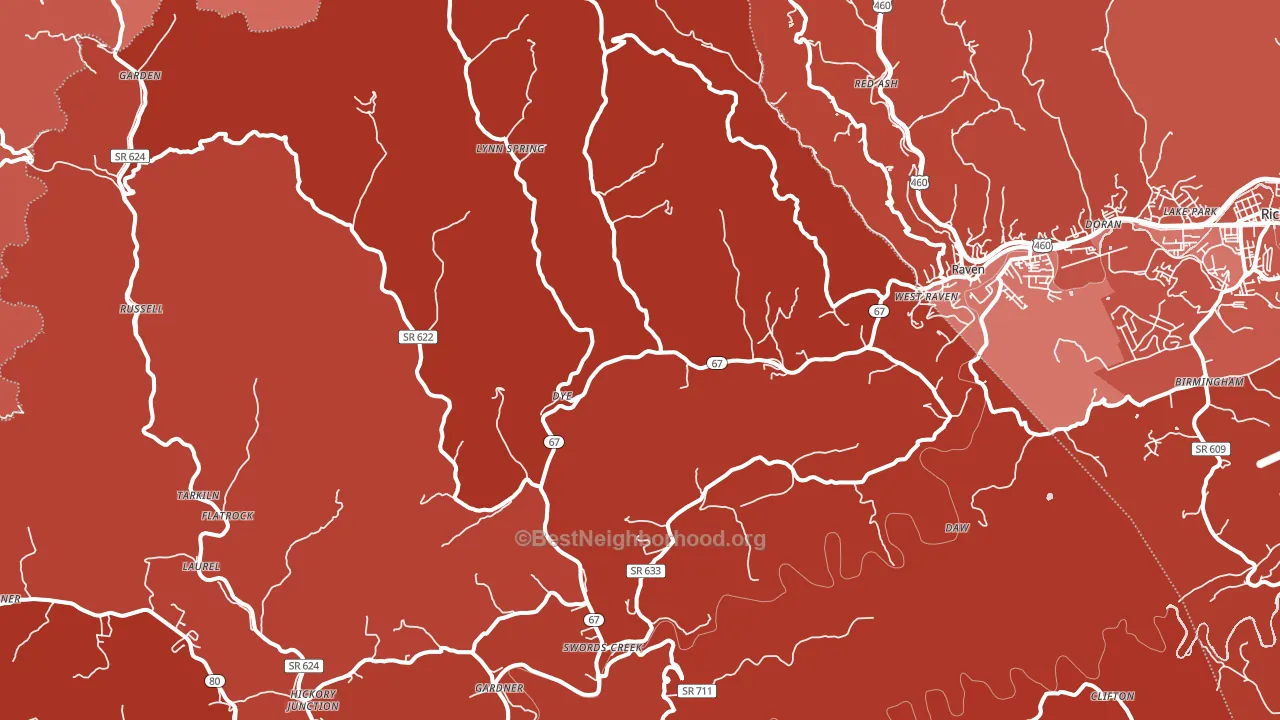 24649, VA block-group political-lean map