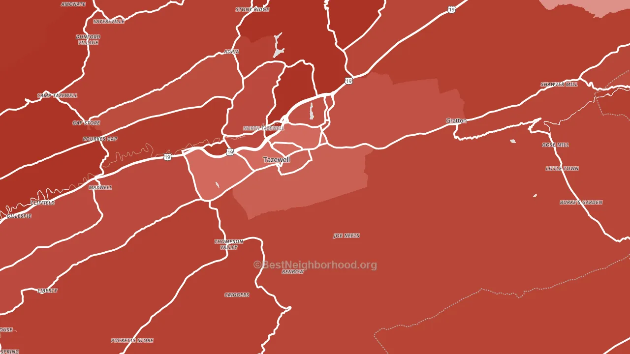 24651, VA block-group political-lean map