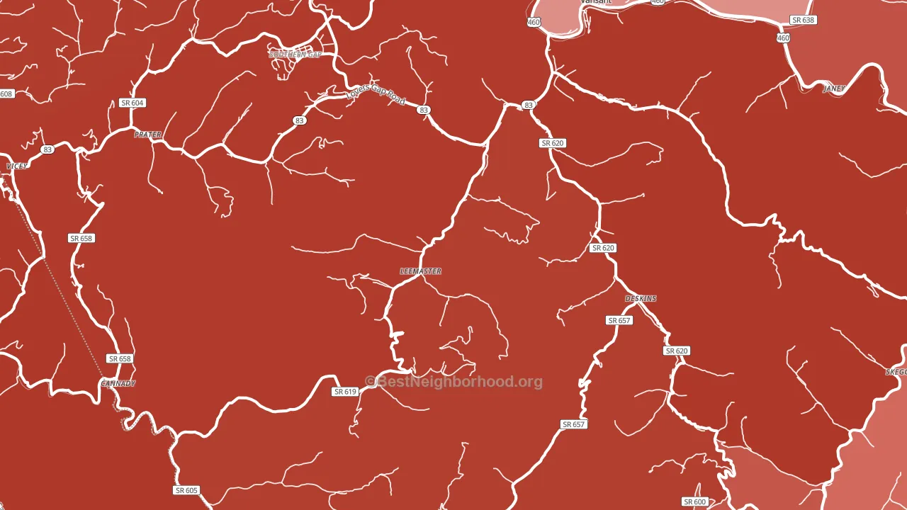 24656, VA block-group political-lean map