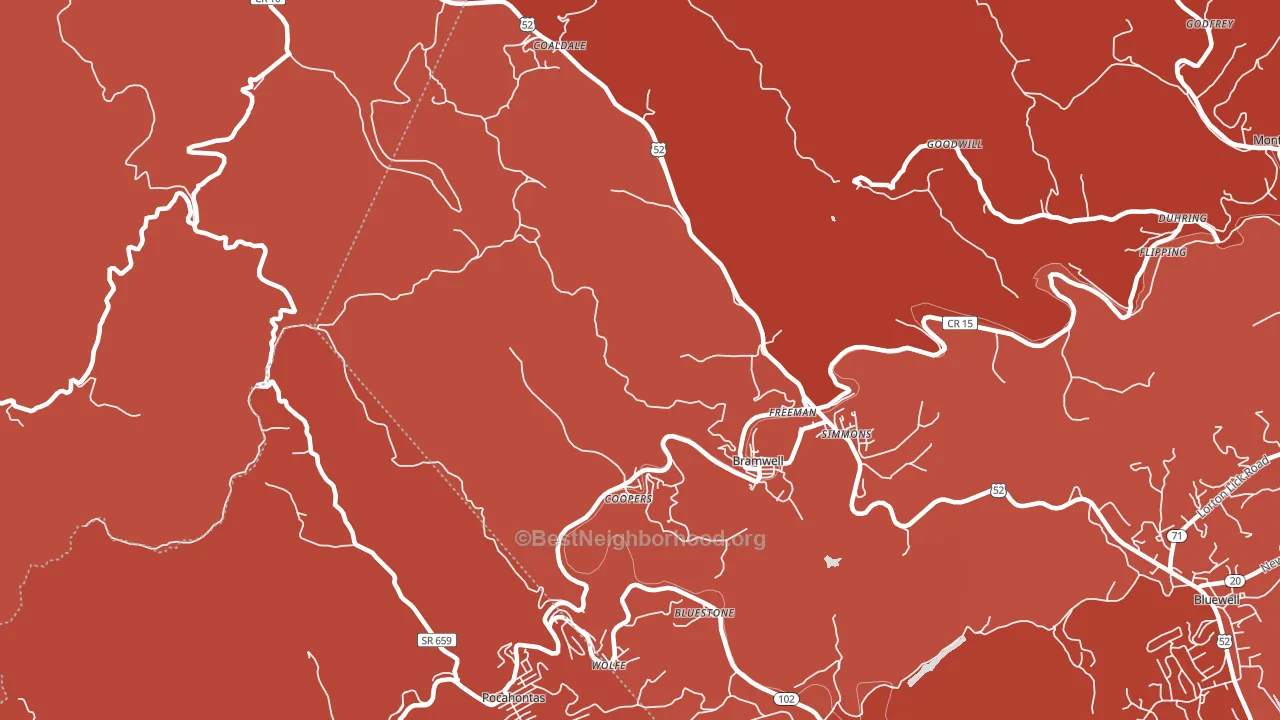 24715, WV block-group political-lean map