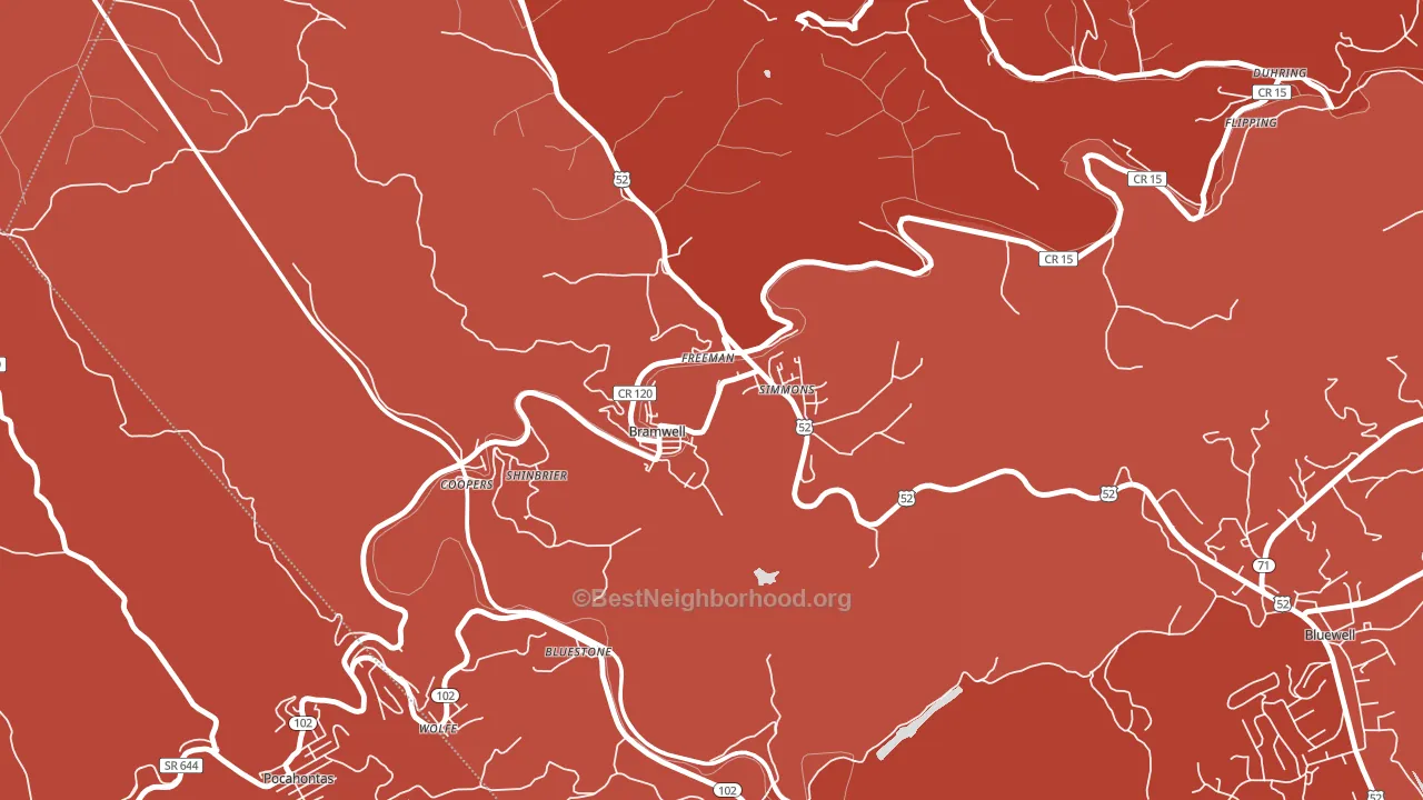 24724, WV block-group political-lean map