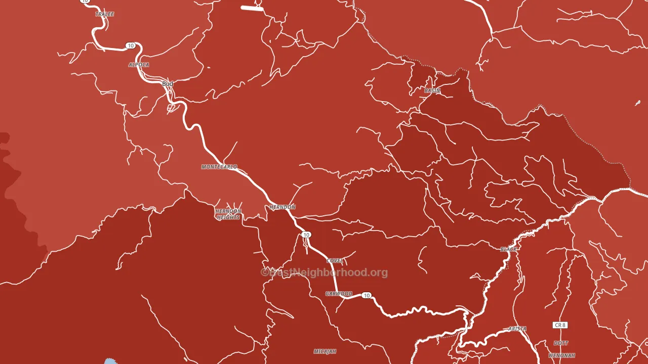 24726, WV block-group political-lean map