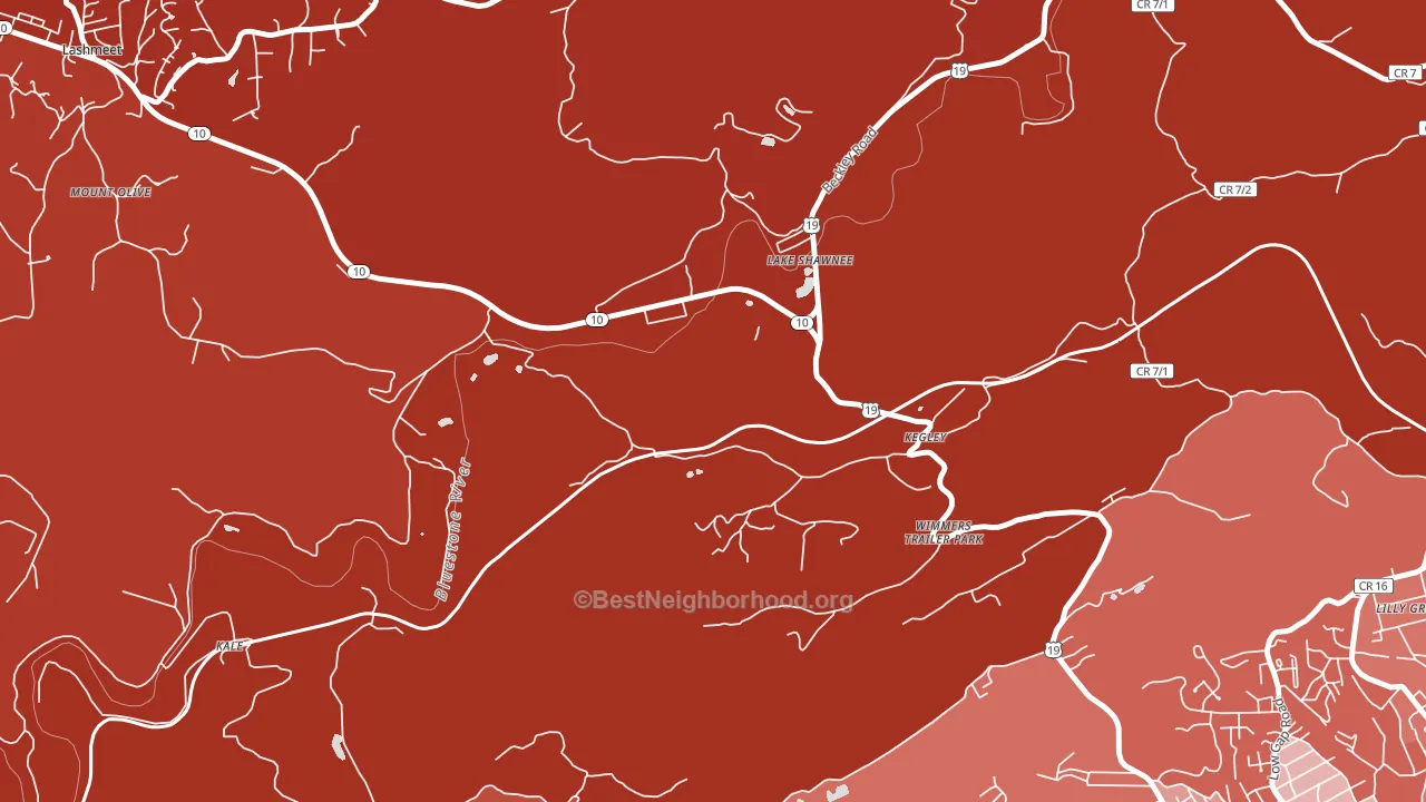 24731, WV block-group political-lean map