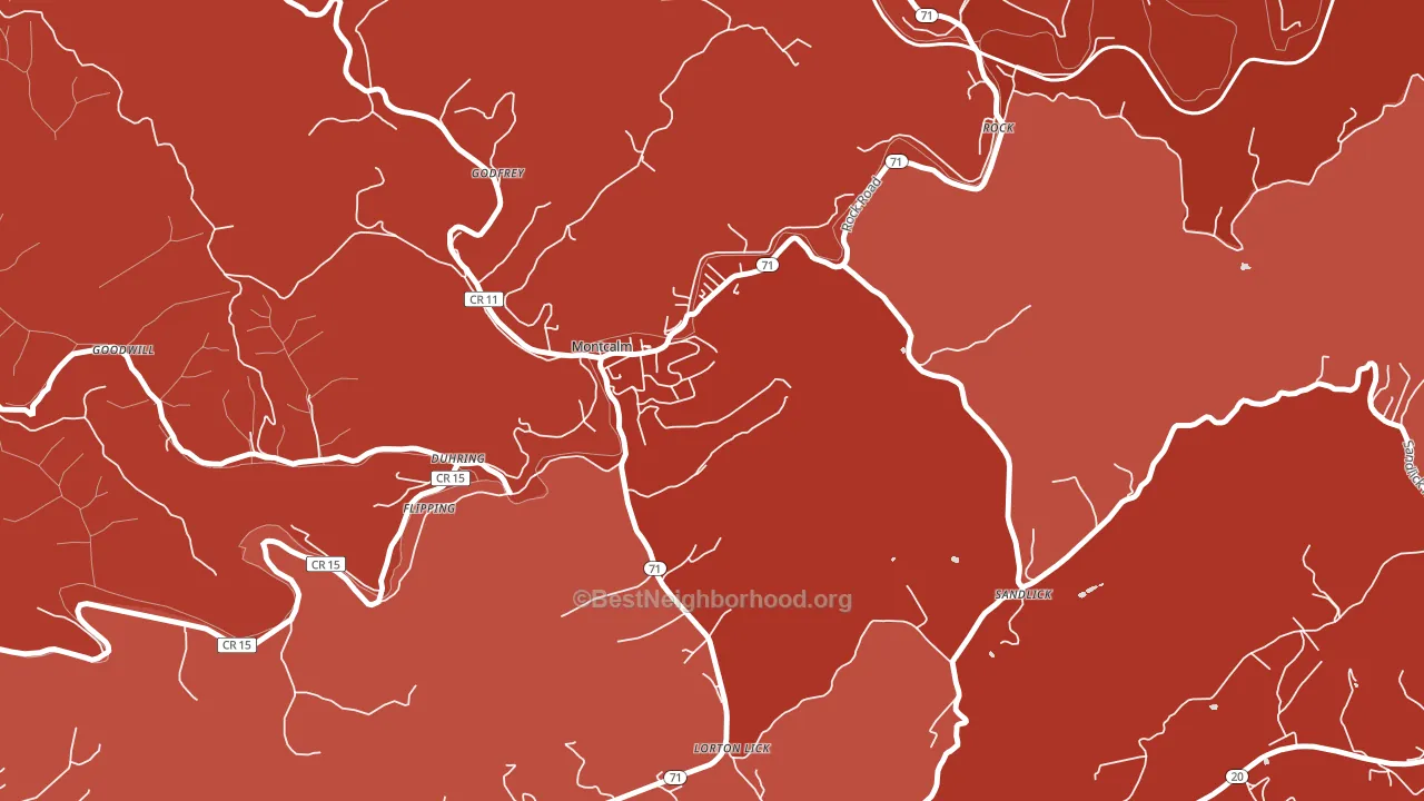 24737, WV block-group political-lean map