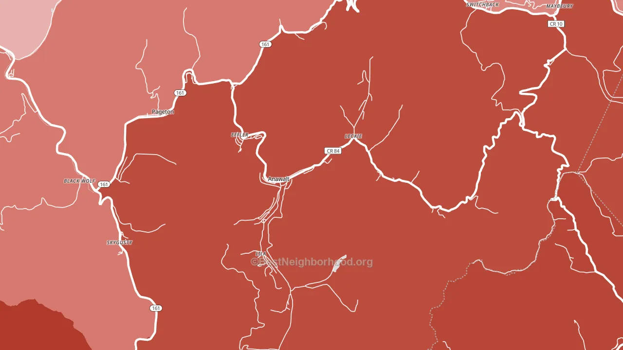 24808, WV block-group political-lean map