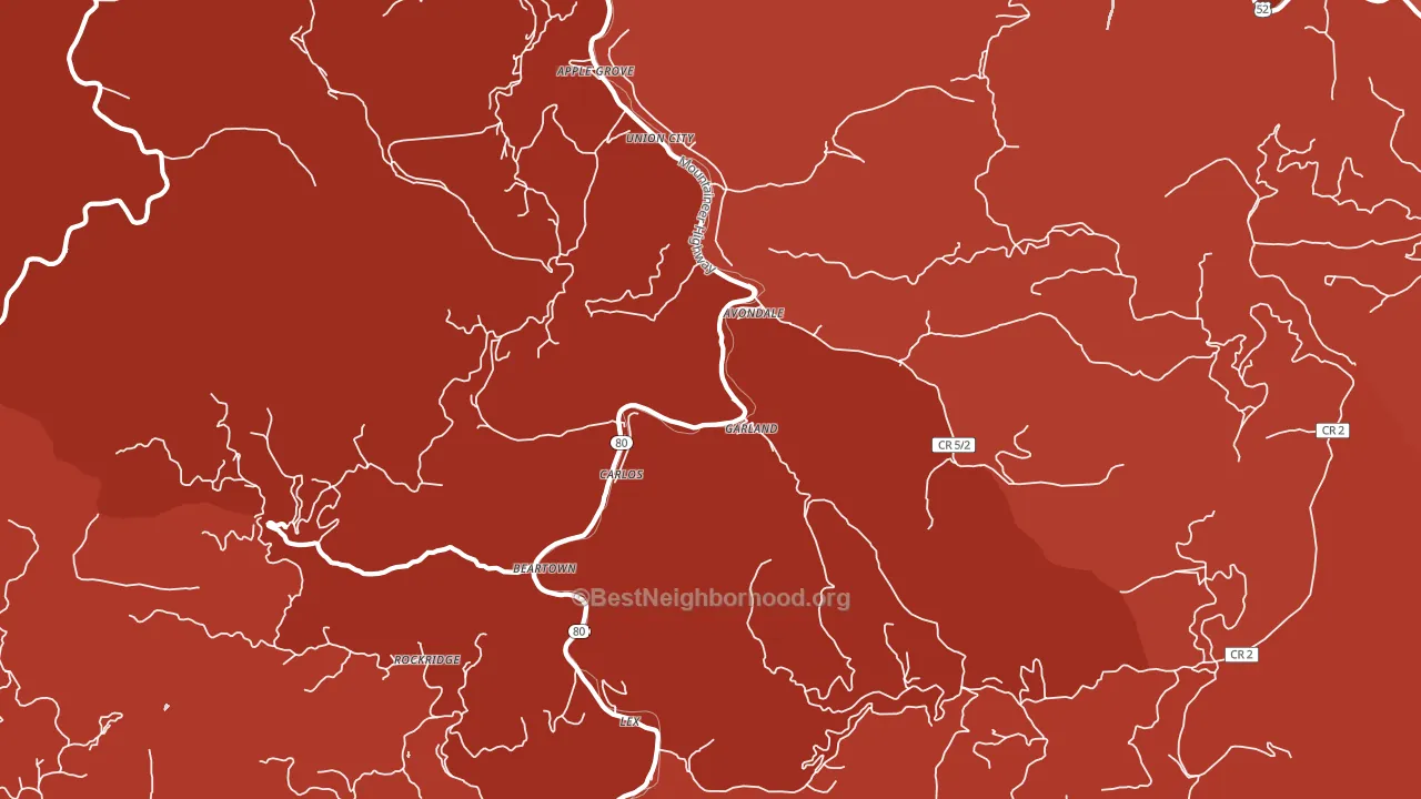 24811, WV block-group political-lean map