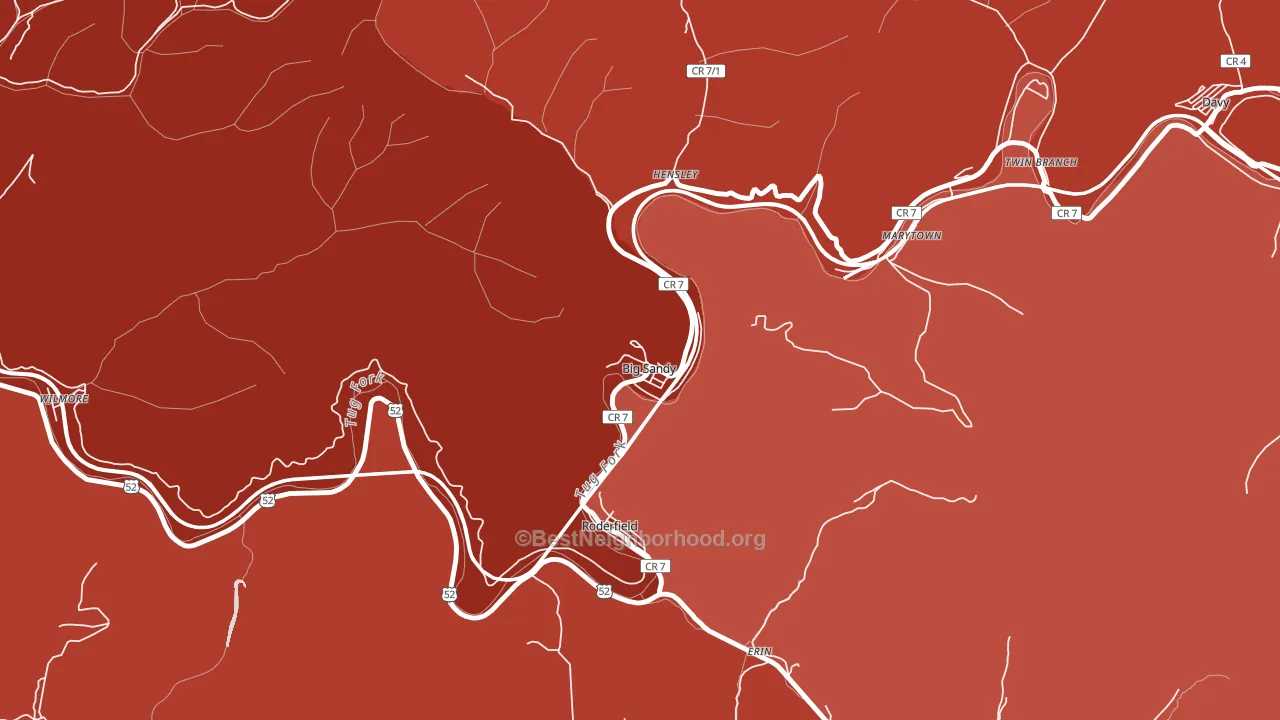 24816, WV block-group political-lean map