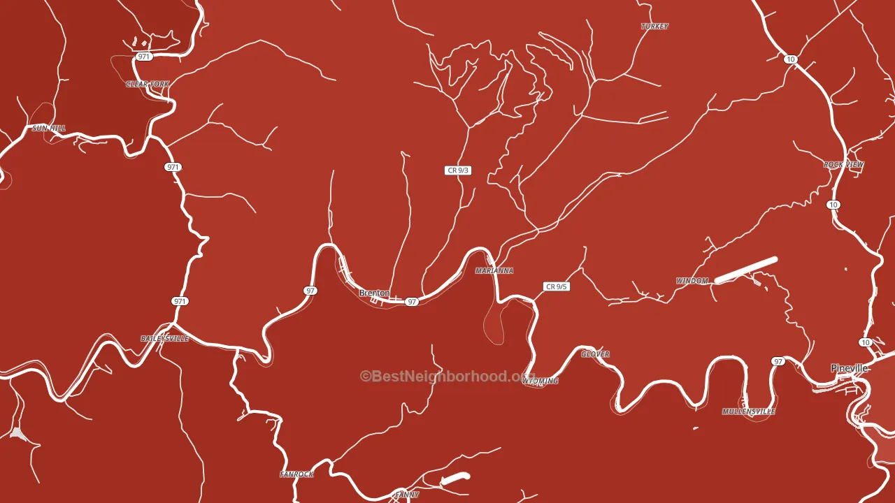 24818, WV block-group political-lean map