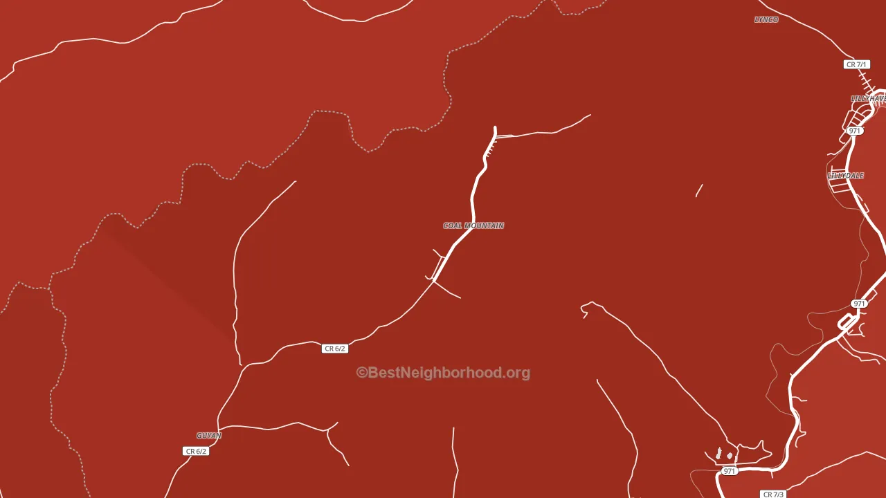 24823, WV block-group political-lean map