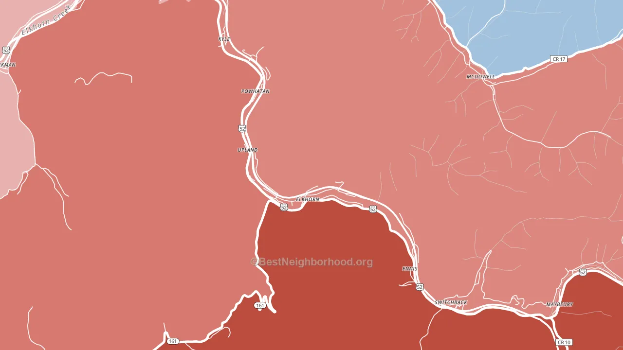24831, WV block-group political-lean map
