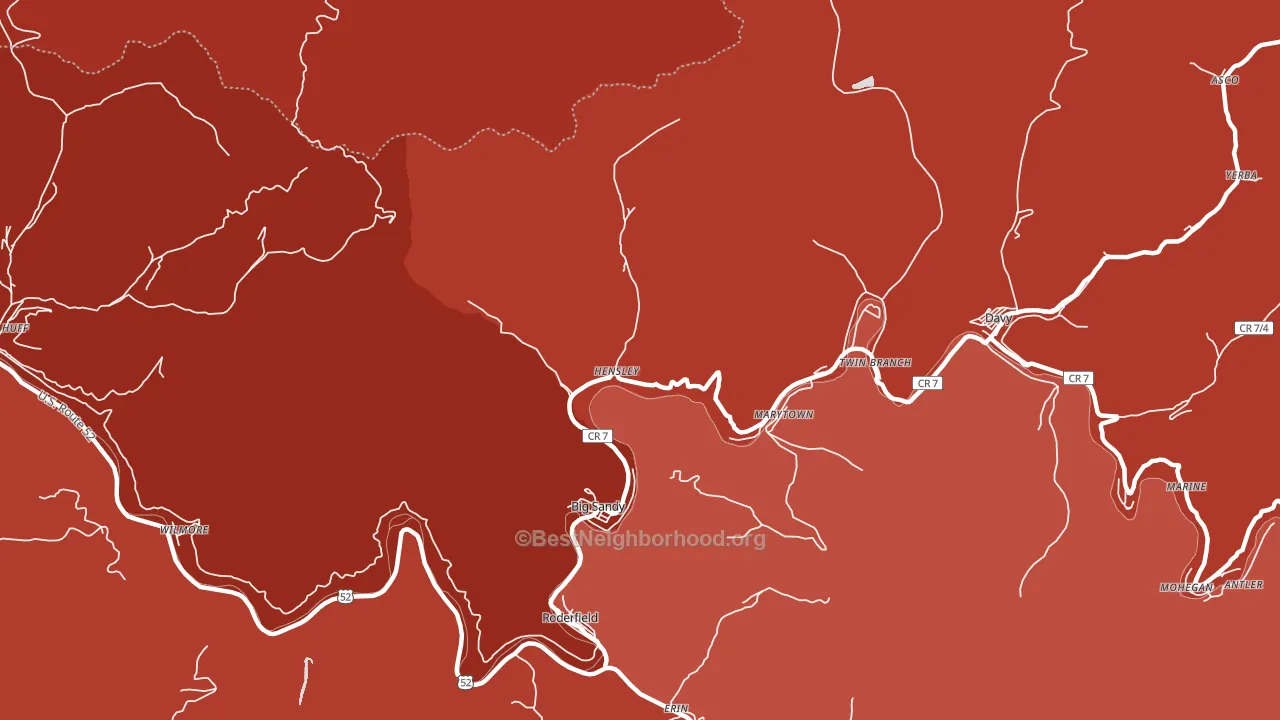 24843, WV block-group political-lean map