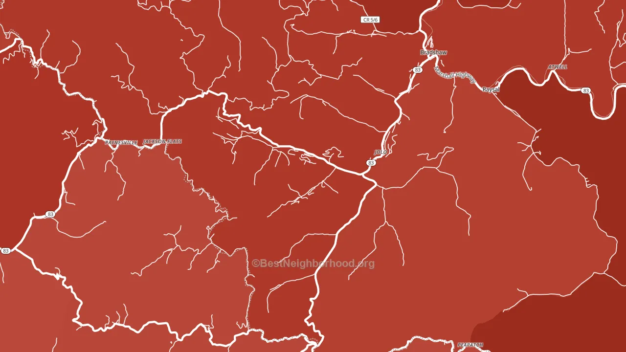 24850, WV block-group political-lean map