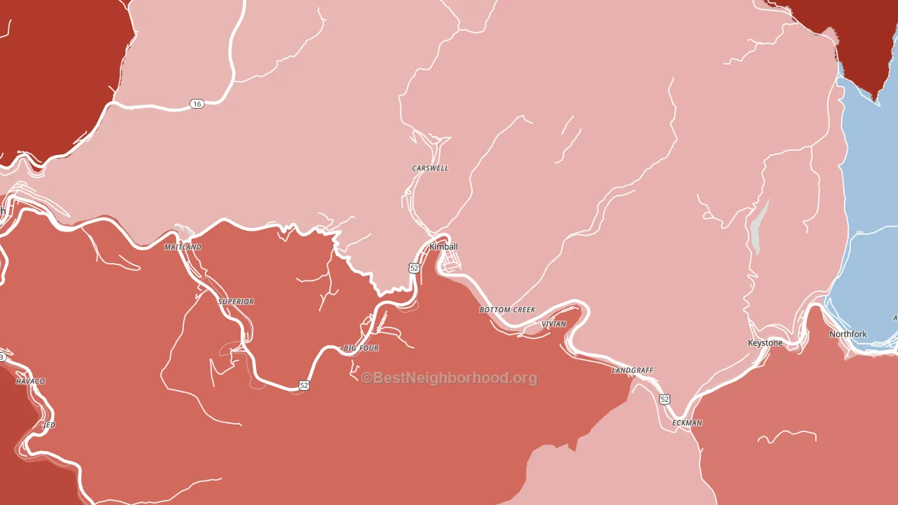 24853, WV block-group political-lean map