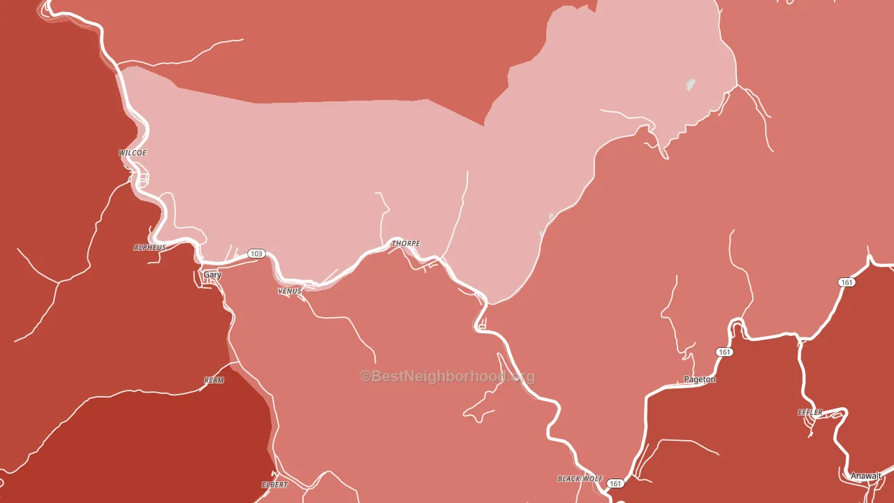24888, WV block-group political-lean map
