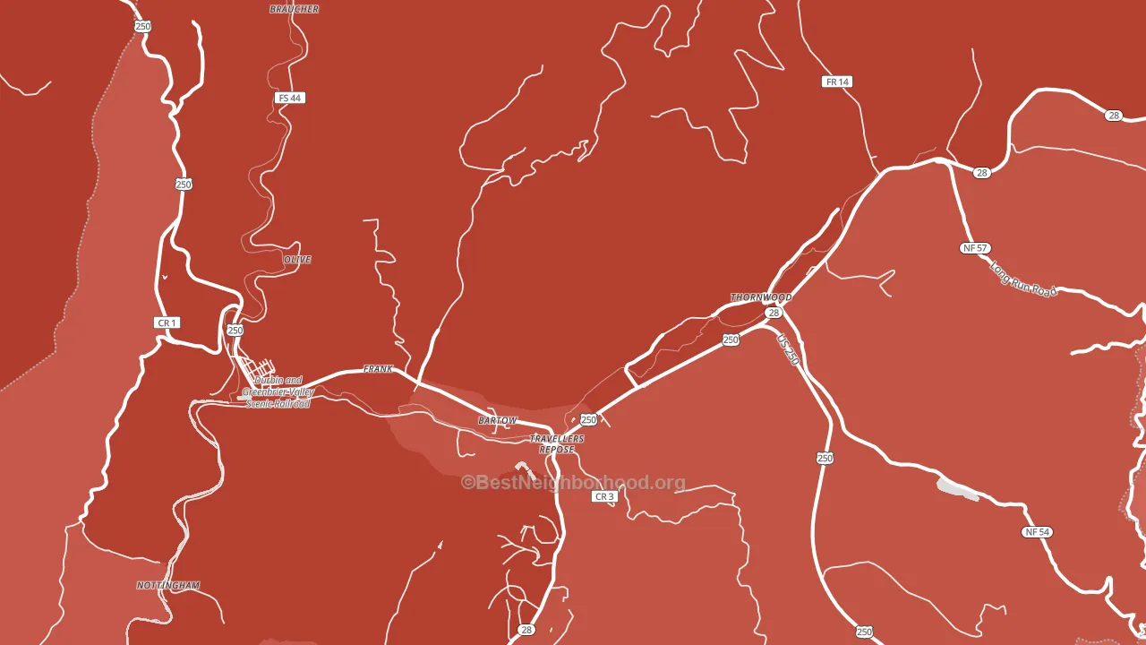 24920, WV block-group political-lean map