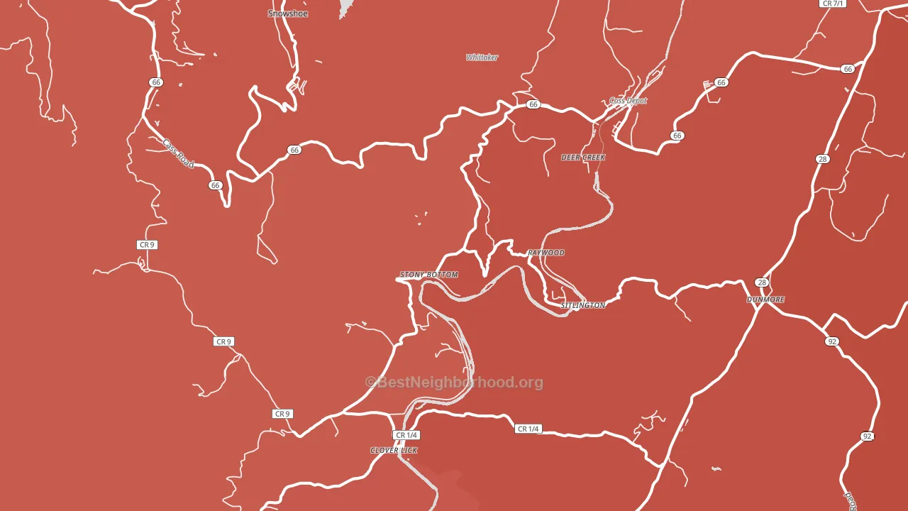 24927, WV block-group political-lean map