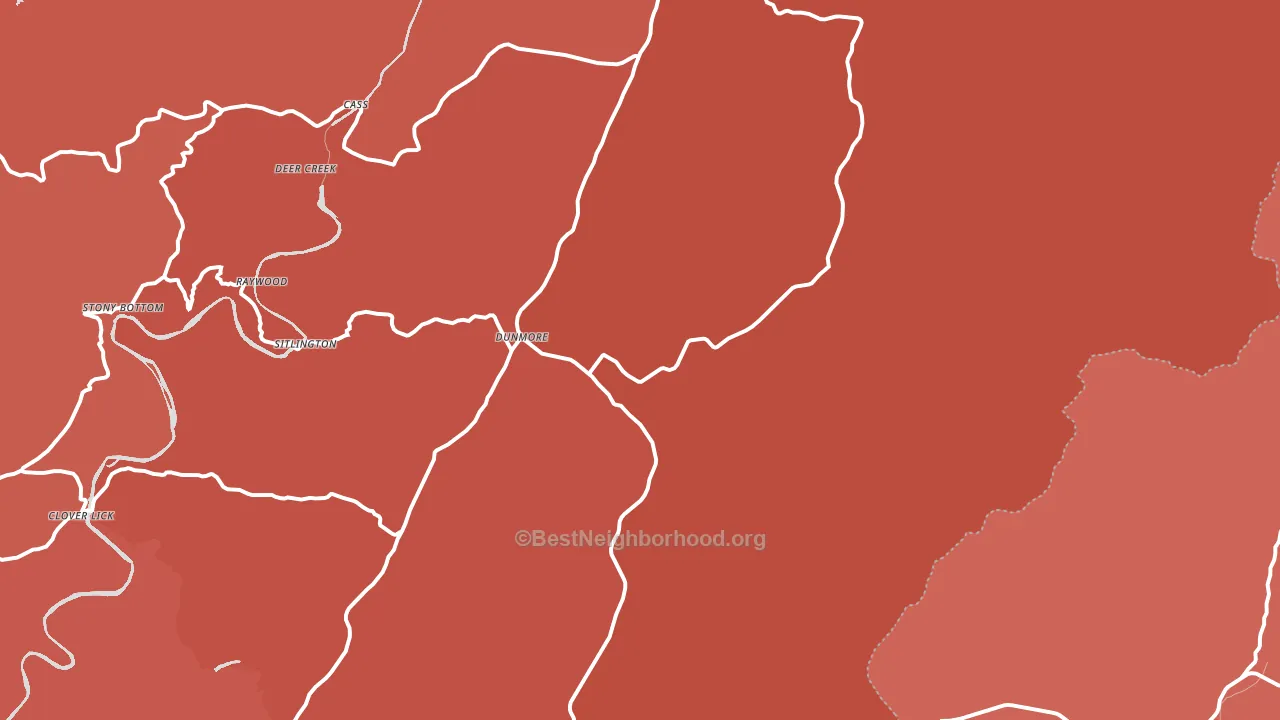 24934, WV block-group political-lean map