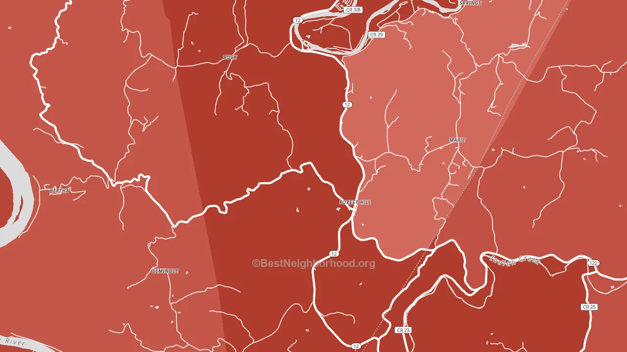 24935, WV block-group political-lean map