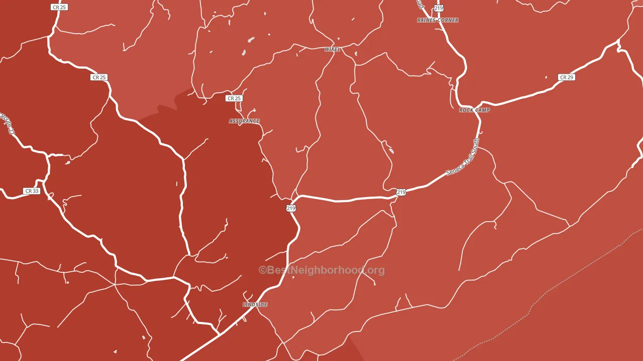 24951, WV block-group political-lean map