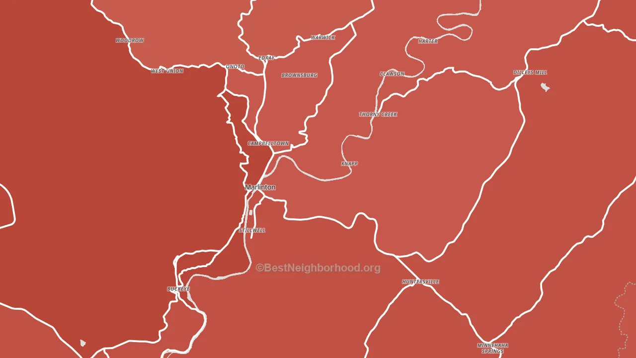 24954, WV block-group political-lean map