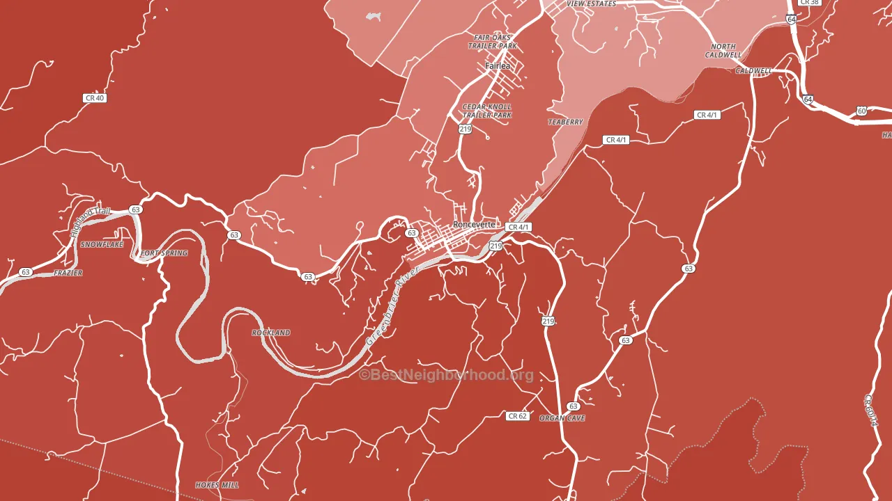 24970, WV block-group political-lean map