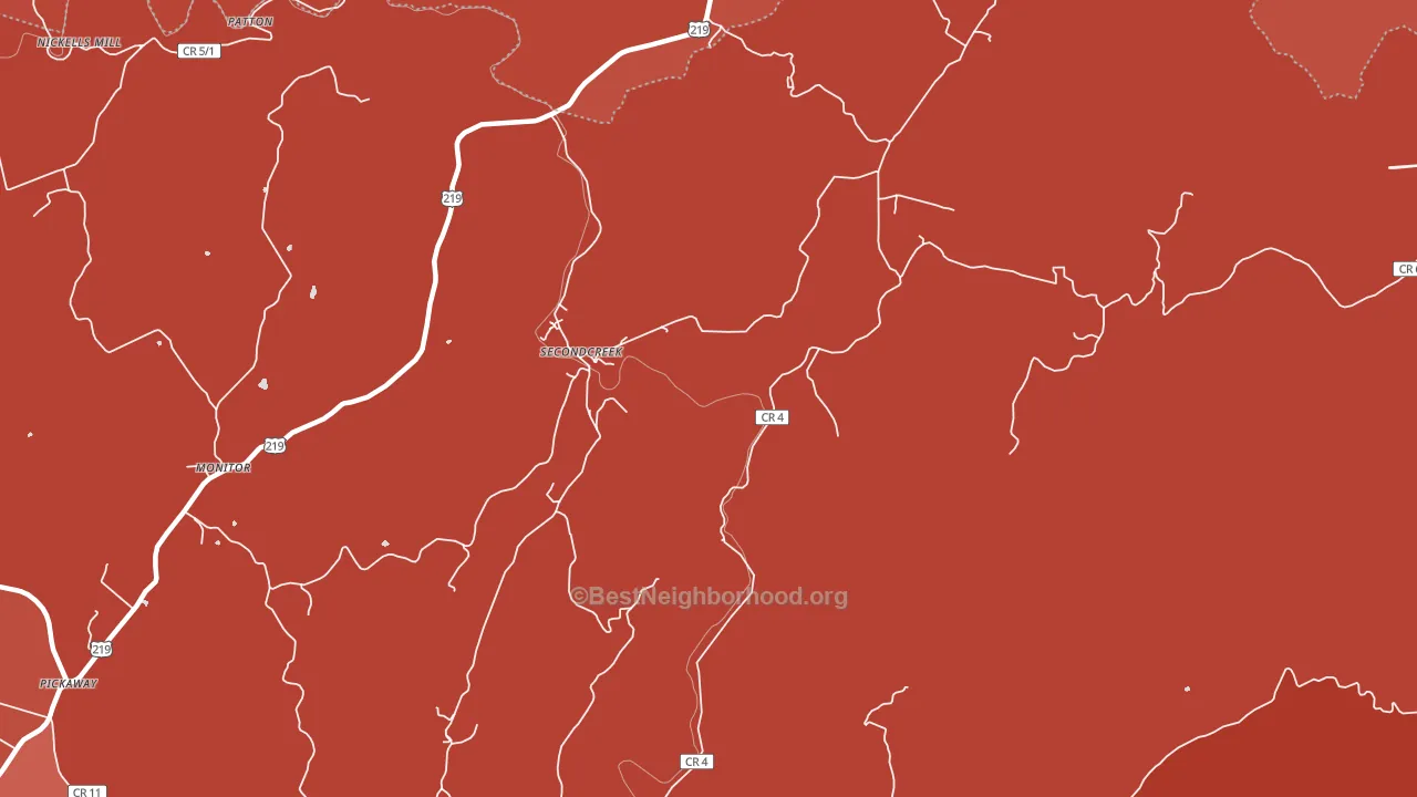 24974, WV block-group political-lean map