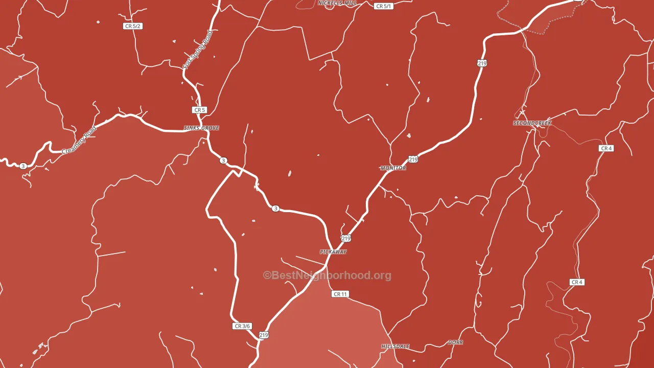 24976, WV block-group political-lean map