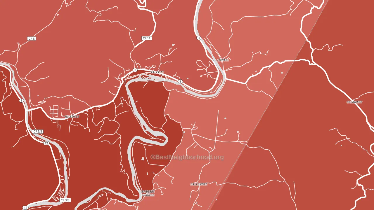 24981, WV block-group political-lean map