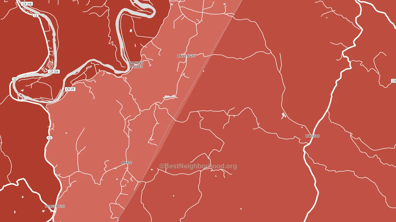 24985, WV block-group political-lean map