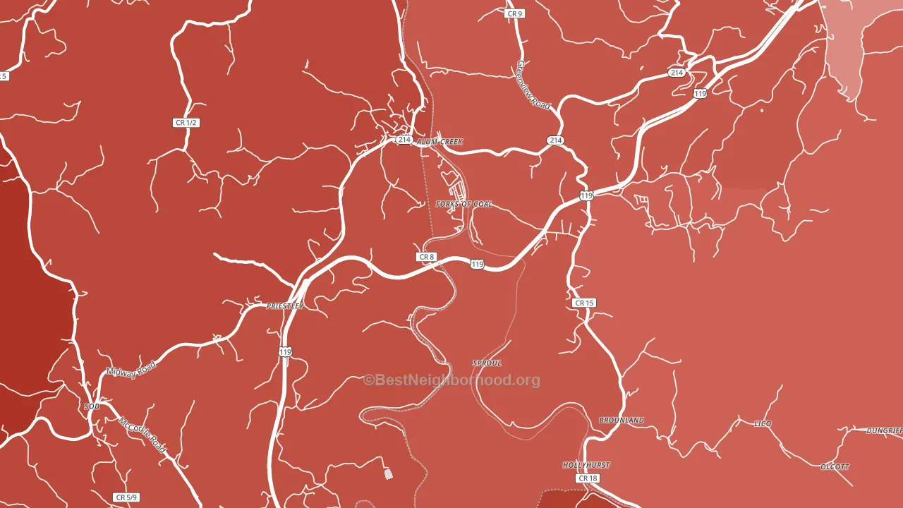 25003, WV block-group political-lean map