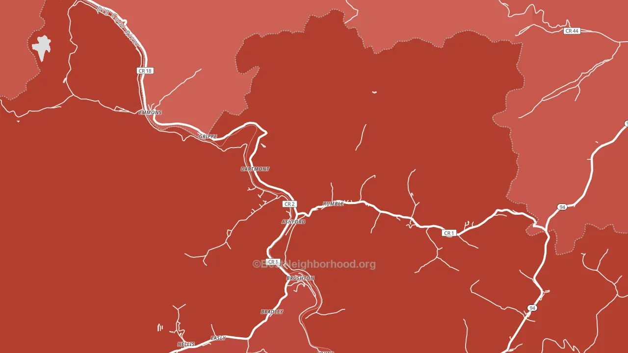 25009, WV block-group political-lean map