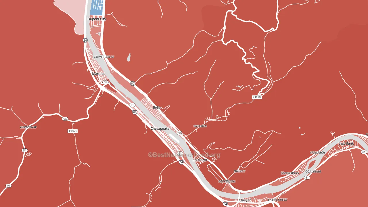 25015, WV block-group political-lean map