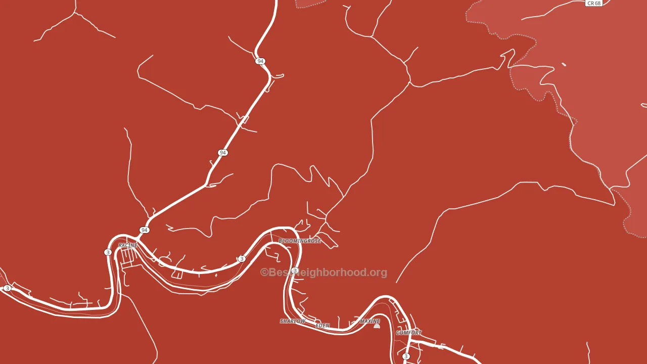 25024, WV block-group political-lean map