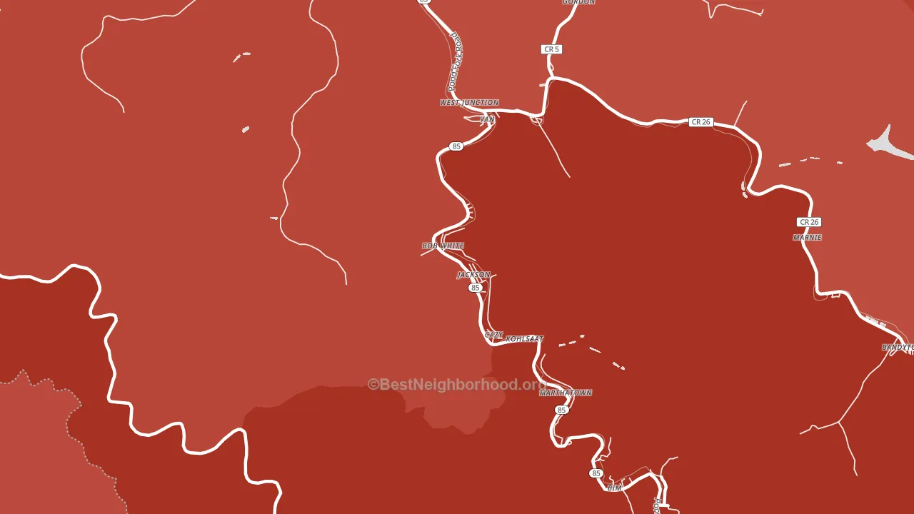 25028, WV block-group political-lean map