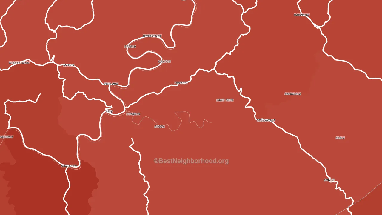 25043, WV block-group political-lean map