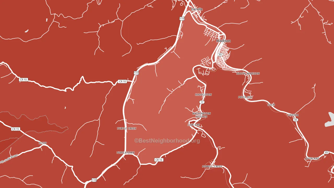 25053, WV block-group political-lean map